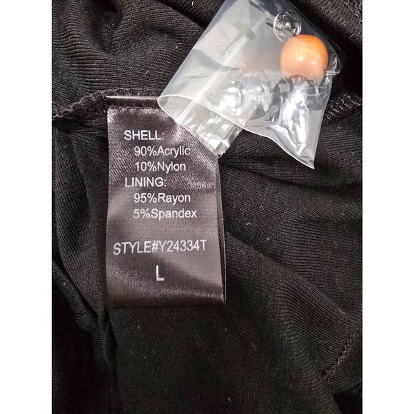 Pomander Place Black Crochet Knit Kai Dress Sz L - Picture 4 of 12